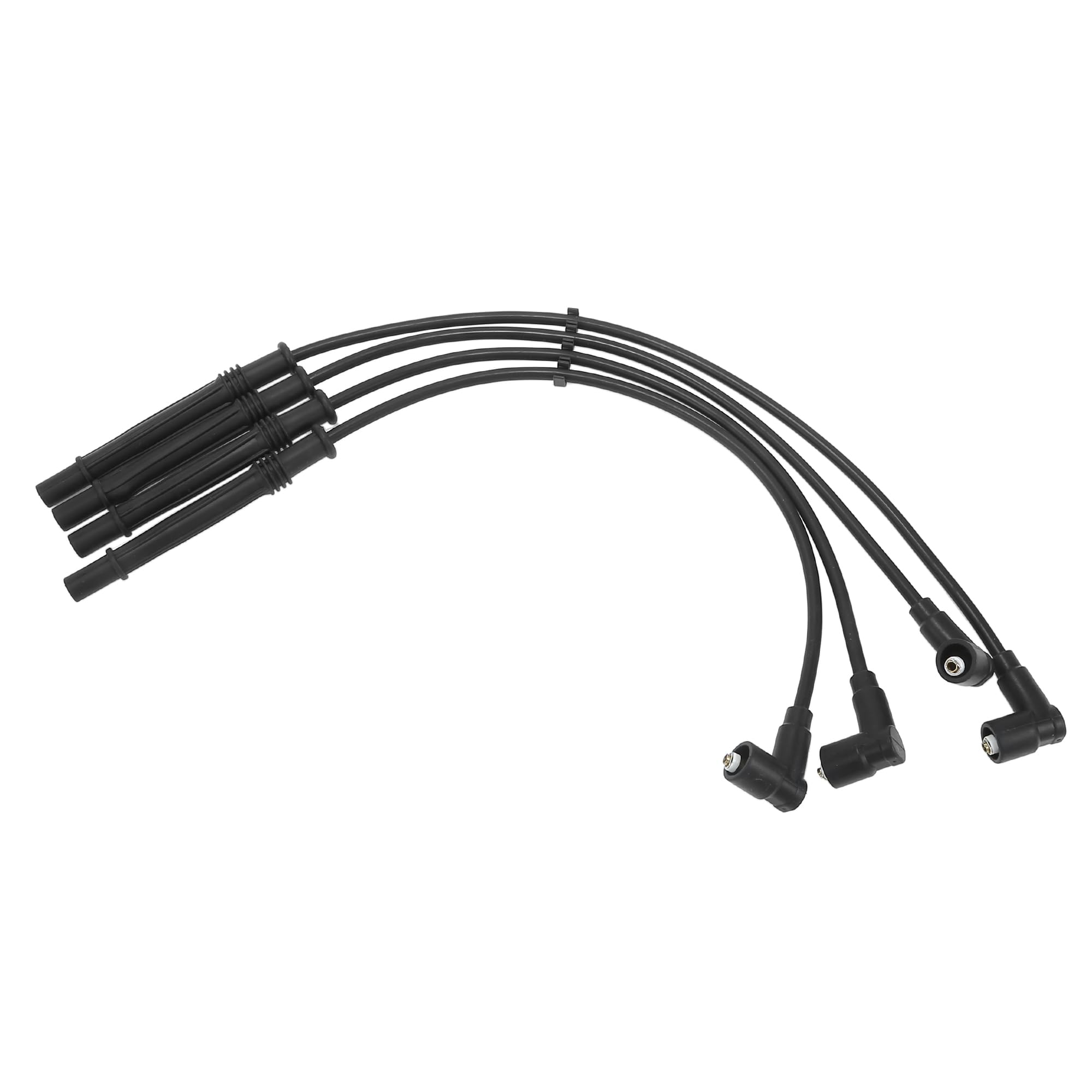 QUARKZMAN Jeu De Fils D'Allumage Pour Renault Clio II 1998+ 4 Pièces | Couleur Noir, Matériau Silicone/Nickel, OE:8200713680, Pour Kangoo 2017+, Pour Twingo I 1996-2007, Pour Twingo II 2007+