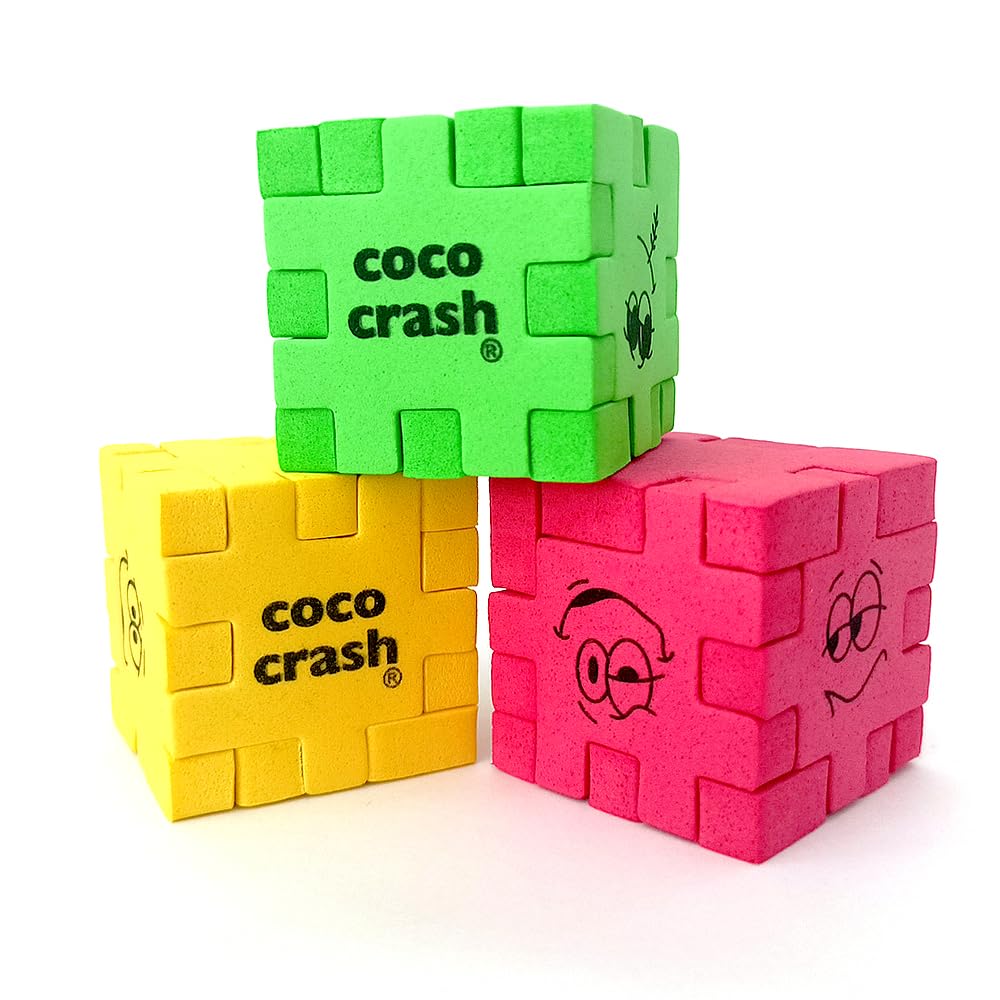 Set de 6 Puzzles 3D Cubo de Goma EVA, 6 Niveles de Dificultad, Juego de Ingenio y Desafío Mental, Coco-Crash, el Original de EVAPAL, Nueva versión 2025