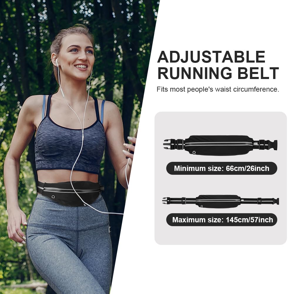 Flintronic Marsupio Sportivo, Marsupio Running Doppia Tasca per iPhone -Cintura Palestra e Porta Cellulare da Corsa con Gancio Portachiavi