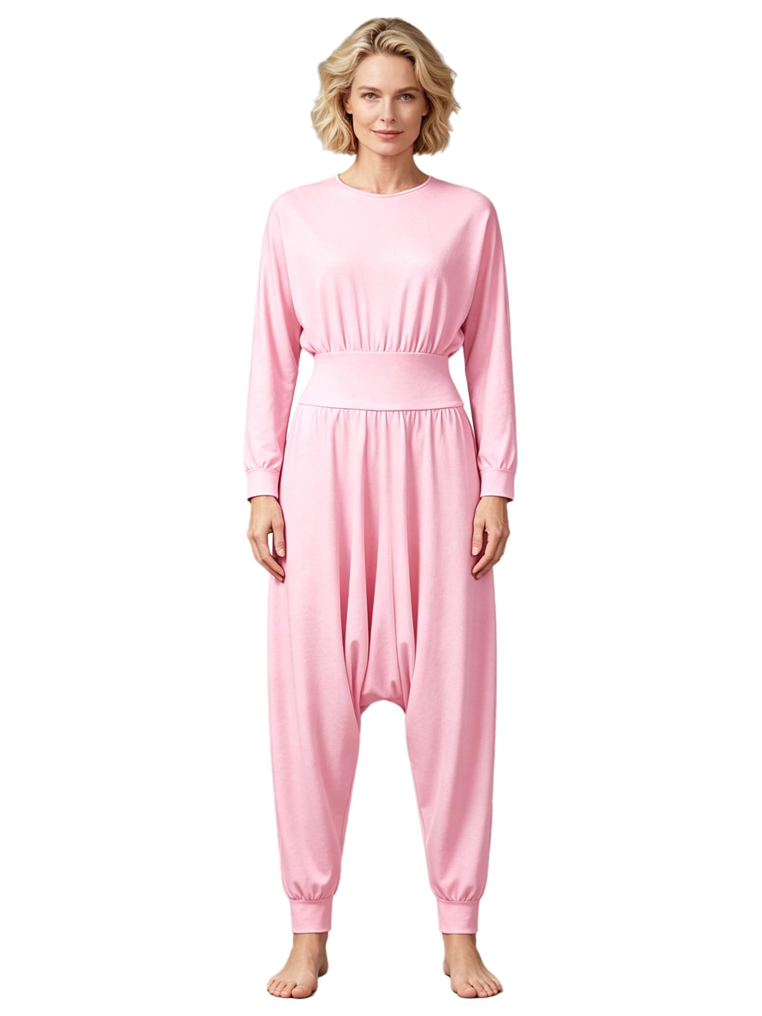 inlzdz Donna Completo Pantaloni Larghi Tuta Larga Adattivo Harem Largo