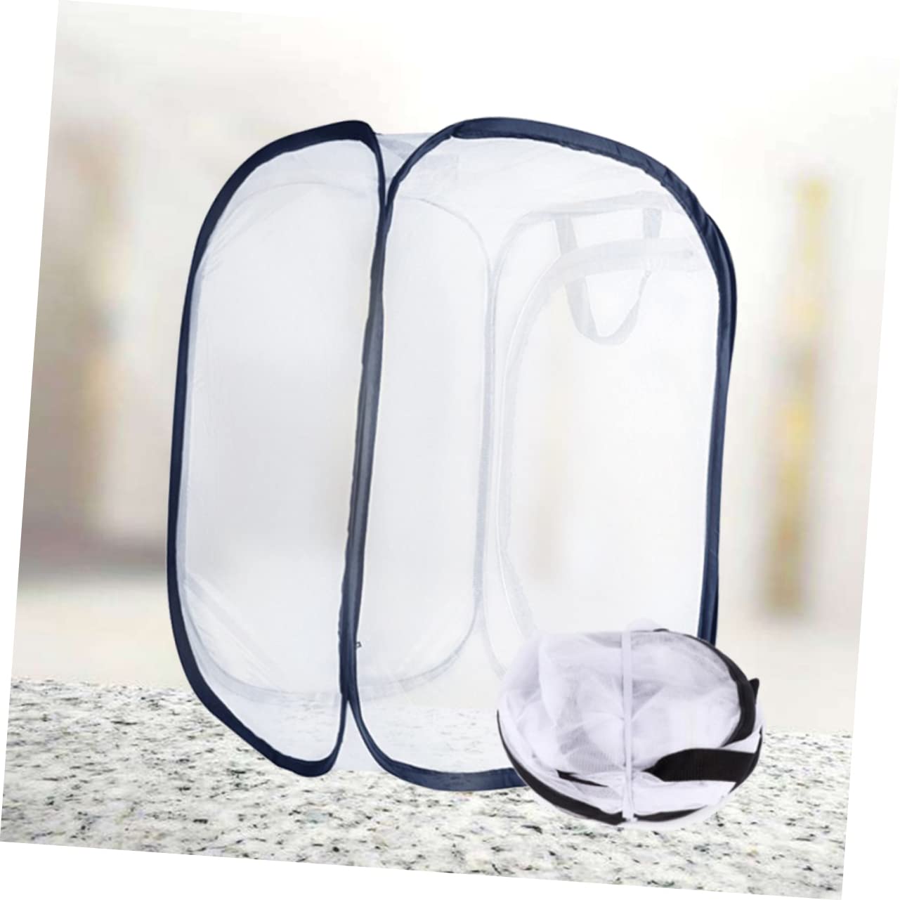 Toyvian Foldable Insect Habitat Cage for Boys and Girls Portable Nature Exploration Toy Encourages Outdoor Learning and Observation Random Color Zipper Closure