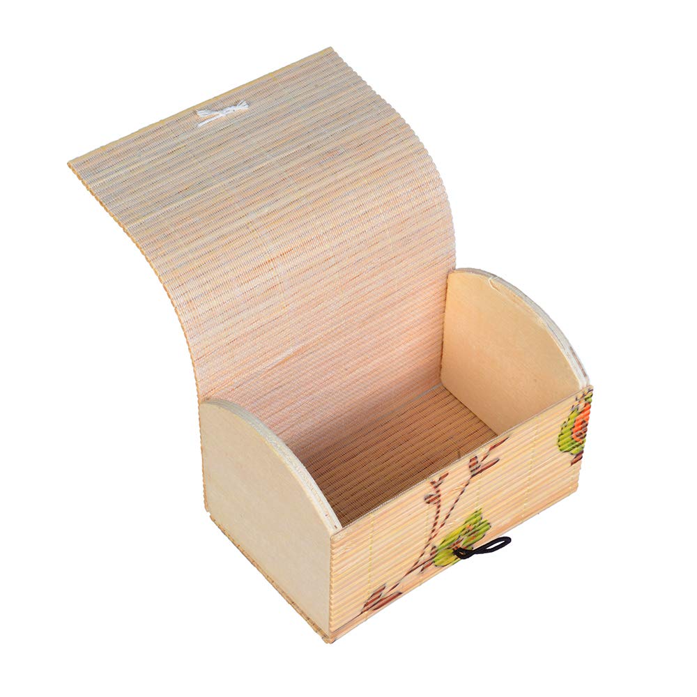 STRIPES Flower Handmade Bamboo Wooden Jewelry Box Organizer - Set of 2