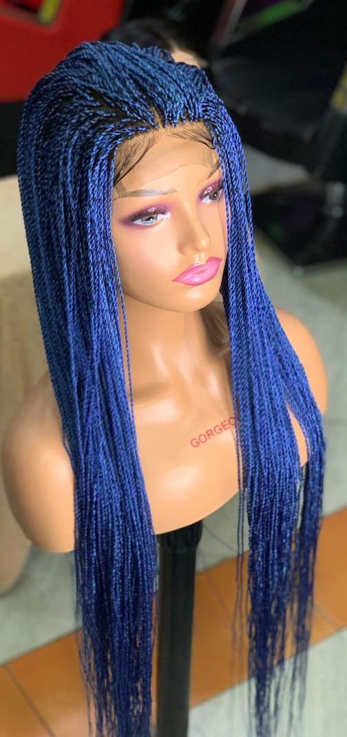 Twist Braided Wig Knotless Lace Front Wig 32 Long Straight Hair Wig For Women