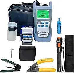 Kit De Ferramenta Para Conectorizaçao De Fibra Óptica 12 peças Com Bolsa De Transporte e Bag Caneta Ótica 1Km Profissional