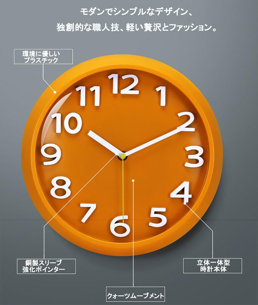 Amazon.co.jp: 掛け時計 ウォールクロック 壁掛け時計 静音 連続秒針