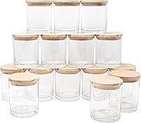 Vista 12 de Frascos de vela gruesos de 10 onzas para hacer velas 15 piezas, frascos vacíos con tapas de madera para hacer velas, contenedor de muestra, blanco
