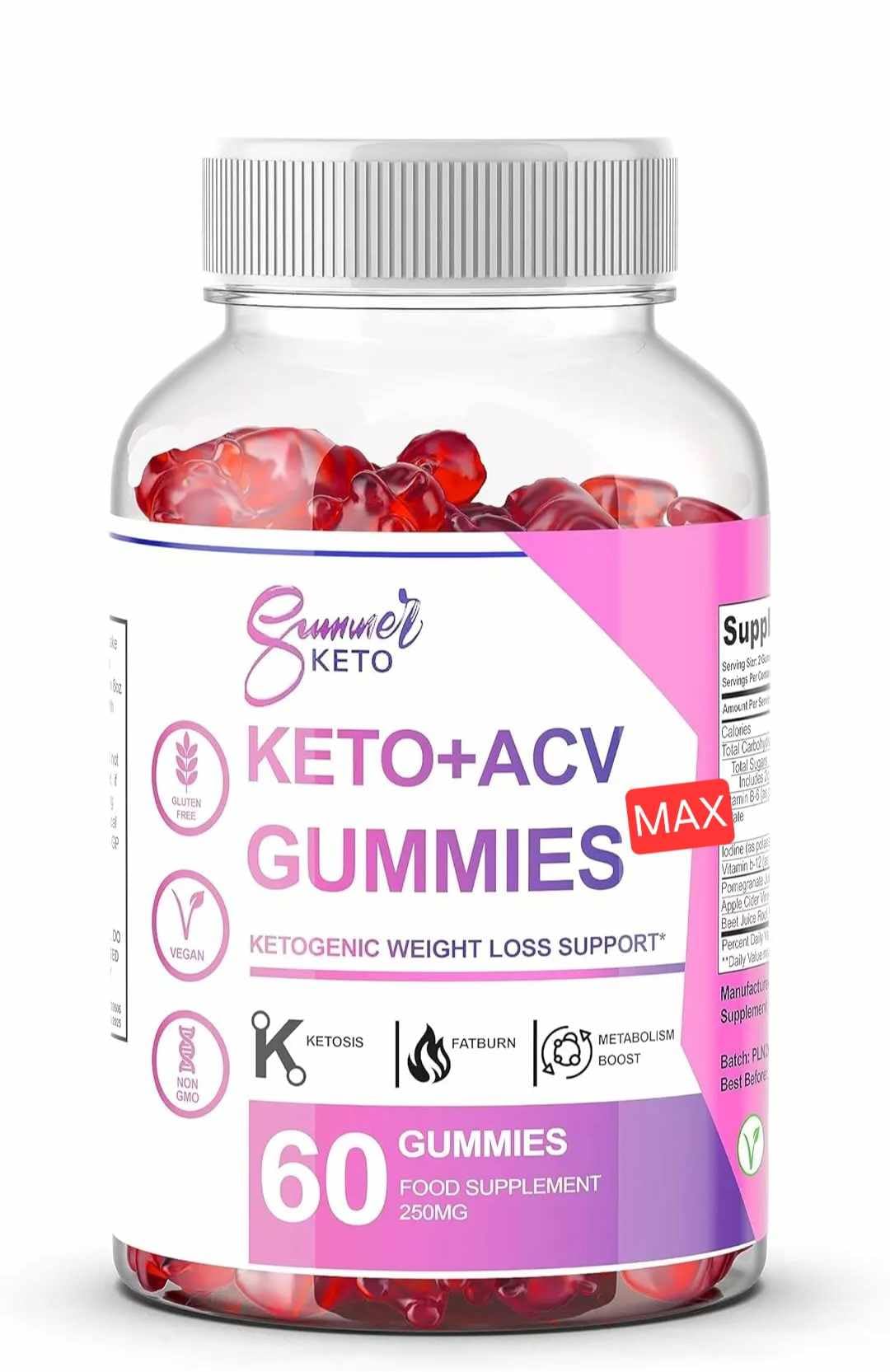 Summer Keto + ACV Gummies Max - All Natural/Weight Loss Support/Max Strength Keto Flow Gummy Bears Keto ACV Gummies - Supplement Heaven
