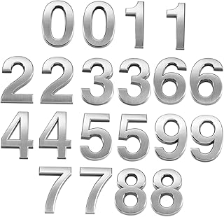 DOITOOL 20pcs Digital House Number Office Signs Stickers for Trucks Vintage Stickers Street Door Numbers Modern House Numbers House Door Number Sign Imitation Metal House Number Reflective