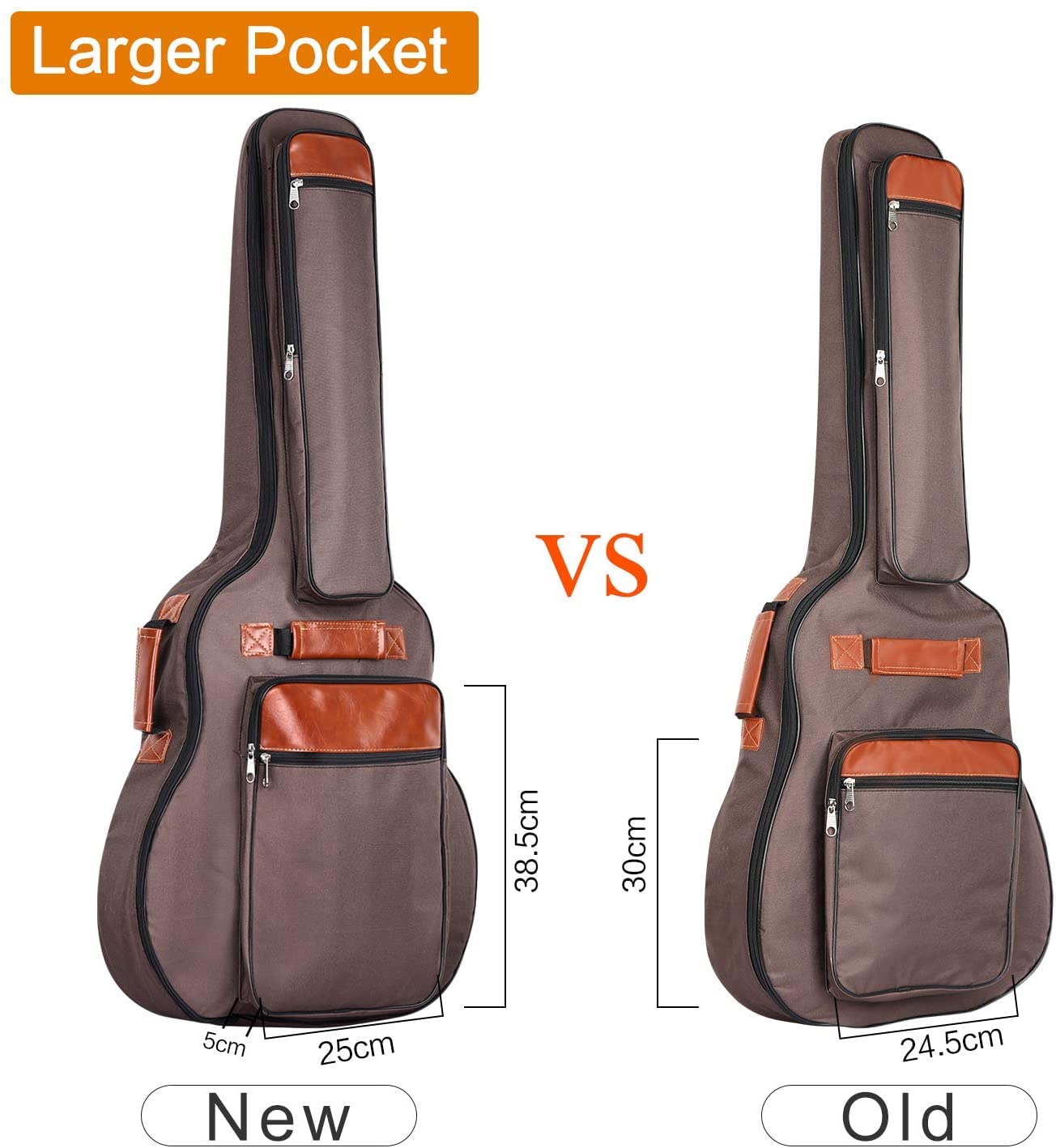 CAHAYA Borsa Chitarra Custodia di Oxford Impermeabile per 41 Pollici Chitarra Acustica Classica con Imbottitura 12mm Doppia Cinghie da Spalla Regolabile