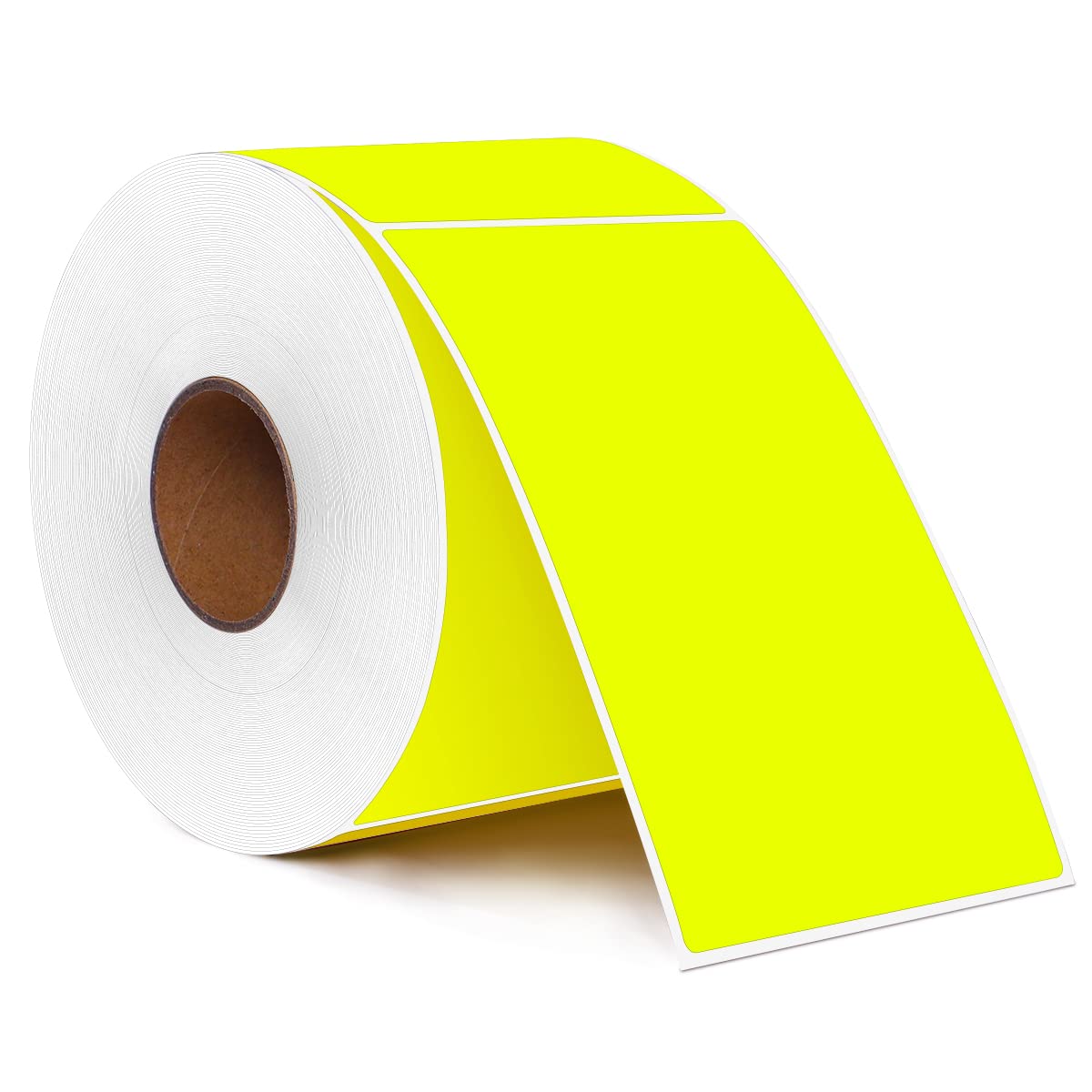 PARLAIM3" x 5" Rectangle Adhesive Color Code Stickers,500 per Dispenser Box Roll Square Label Inventory Stickers (Fluorescent Yellow)