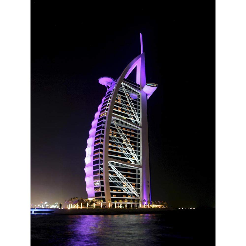 Wee Blue Coo Burj Al Arab Dubai Building Art Print Poster Wall Decor 12X16 Inch