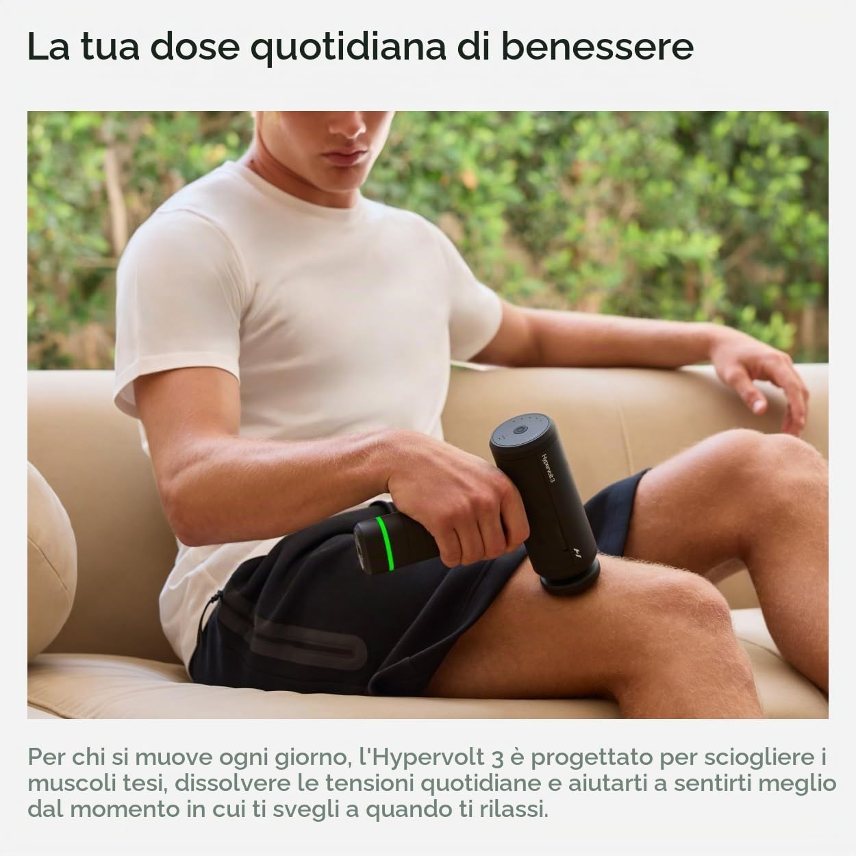 Hyperice Hypervolt 3 – Pistola per massaggio a percussione portatile con tecnologia QuietGlide | 5 velocità, 5 testine intercambiabili