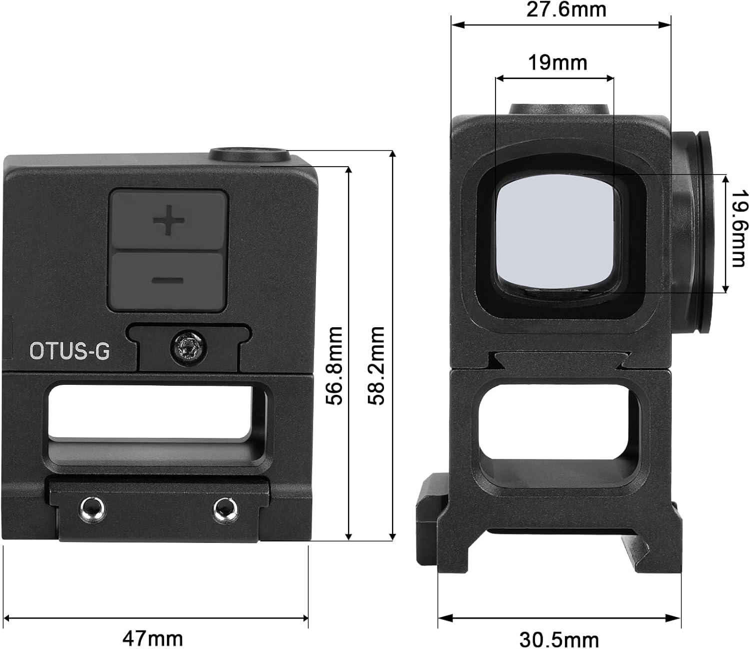 Enclosed Red/Green Dot Sights for ACRO Footprint - Motion Awake - 3 MOA Closed Emitter Reflex Sight - with Adapter Plates for RMR Footprint & Glock MOS & Picatinny Rails