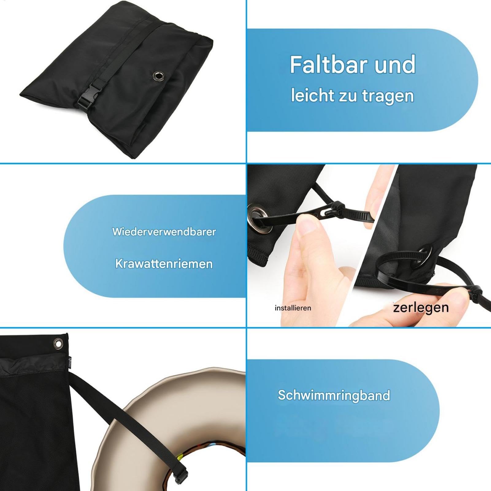 Sac de rangement pour piscine en maille, sac de rangement pour de piscine | Organiseur en maille Poolside | Lot de 2 sacs d'organisation de piscine pour flotteurs, radeaux, pâtes et bouée avec