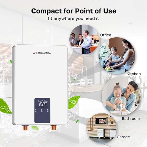 Vista 34 de ThermoMate Calentador de agua eléctrico con mini tanque, 1.32 galones, pequeño calentador de agua debajo del fregadero para punto de uso, agua