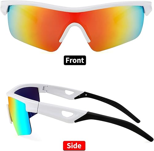 Miniatura 5 de FEISEDY Gafas de sol polarizadas de béisbol para niños y adolescentes, marco TR90 para niños y niñas, ciclismo B2454