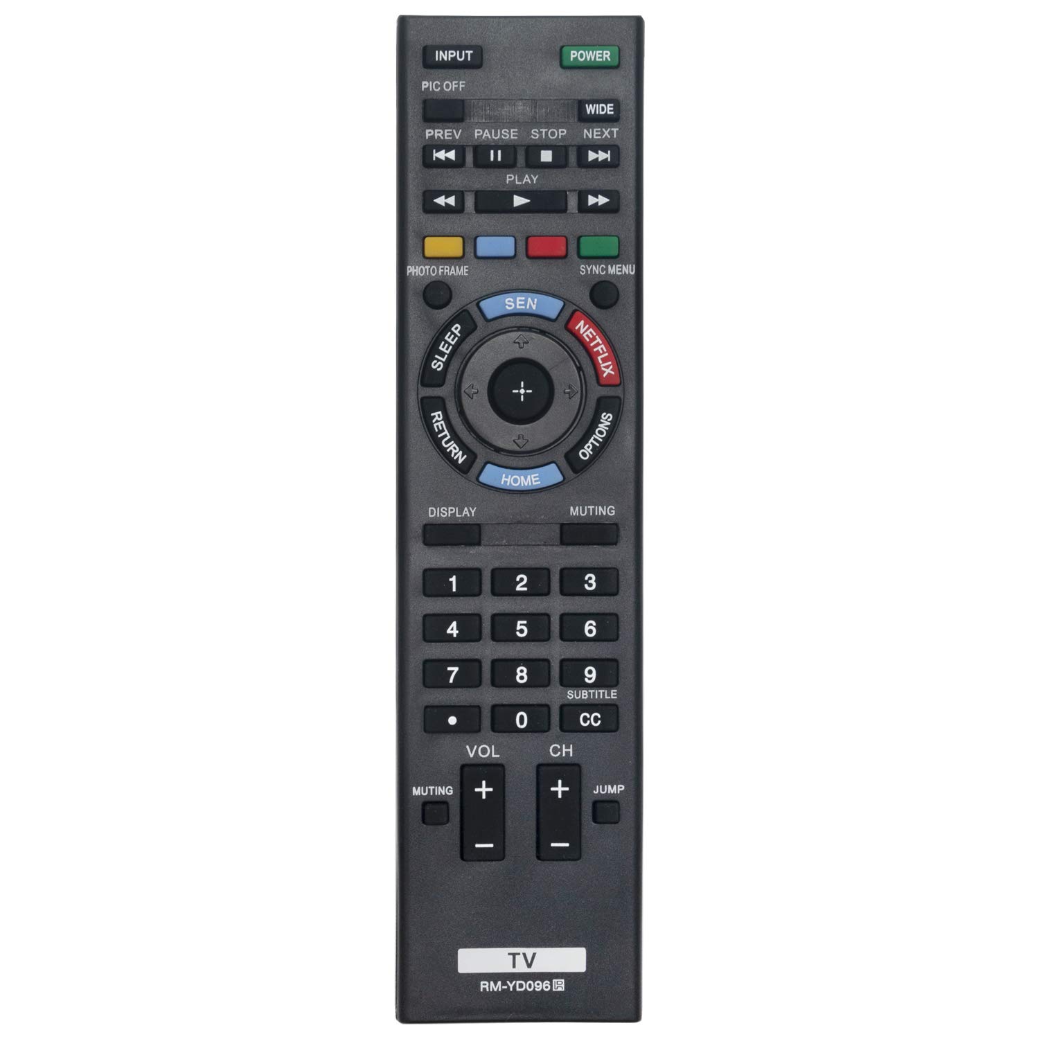 VINABTY RM-YD096 Telecomando Universale Di Ricambio Per TV Sony – Modelli KDL, EX, R Serie Con Netflix