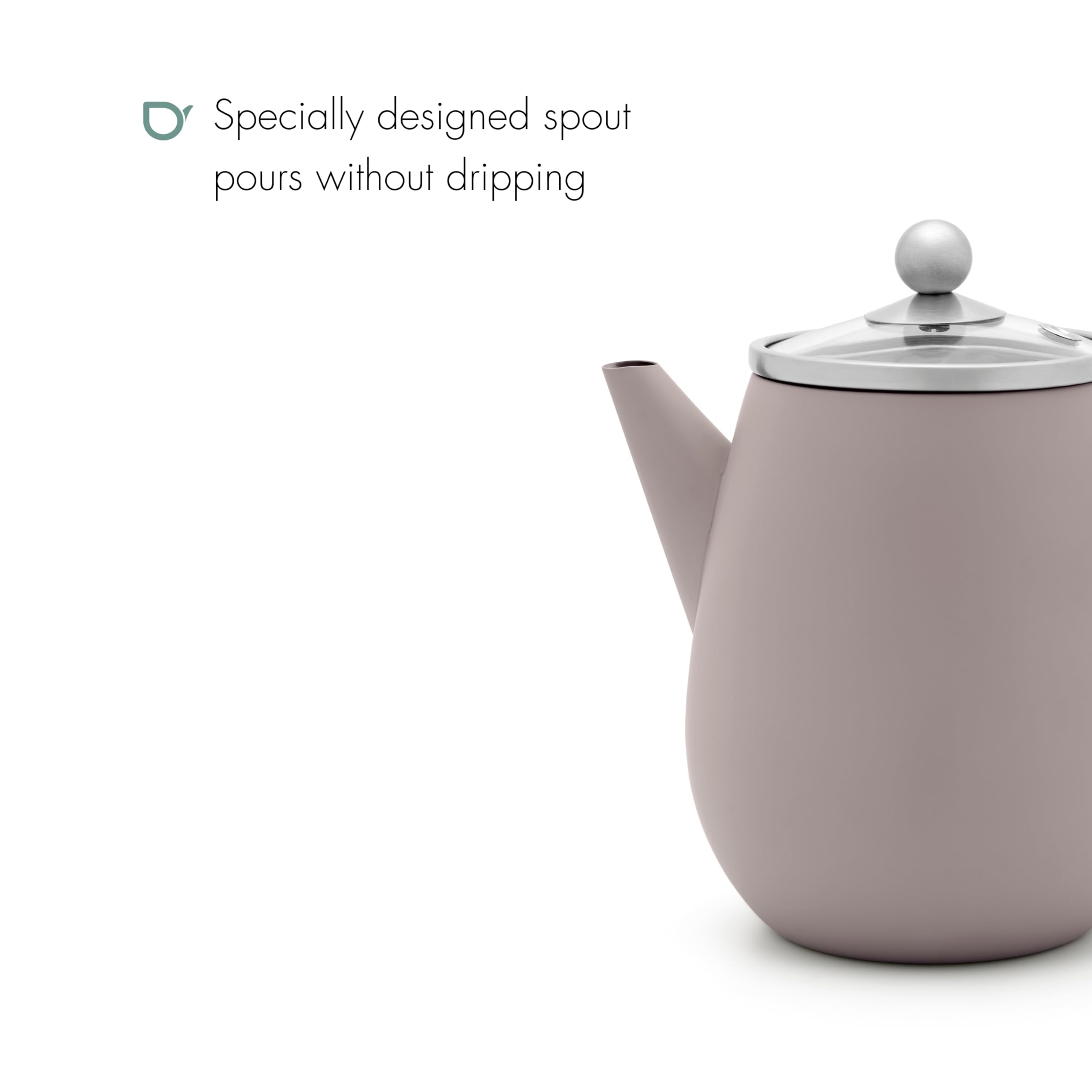 Bredemeijer - Theepot Duet Eva 0,5L betongrijs met filter