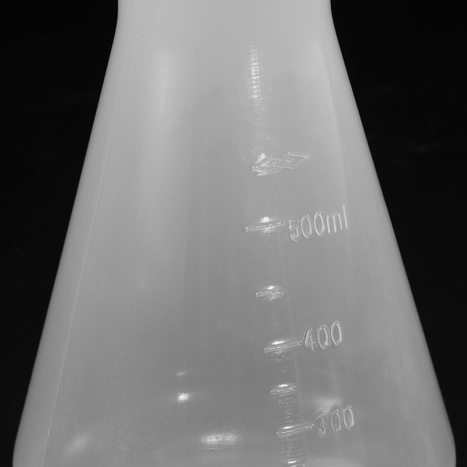 500ml Plastik-Erlenmeyerkolben mit Schraubverschluss, Schmalhals-Konuskolben für Labor, Klar(500ml)