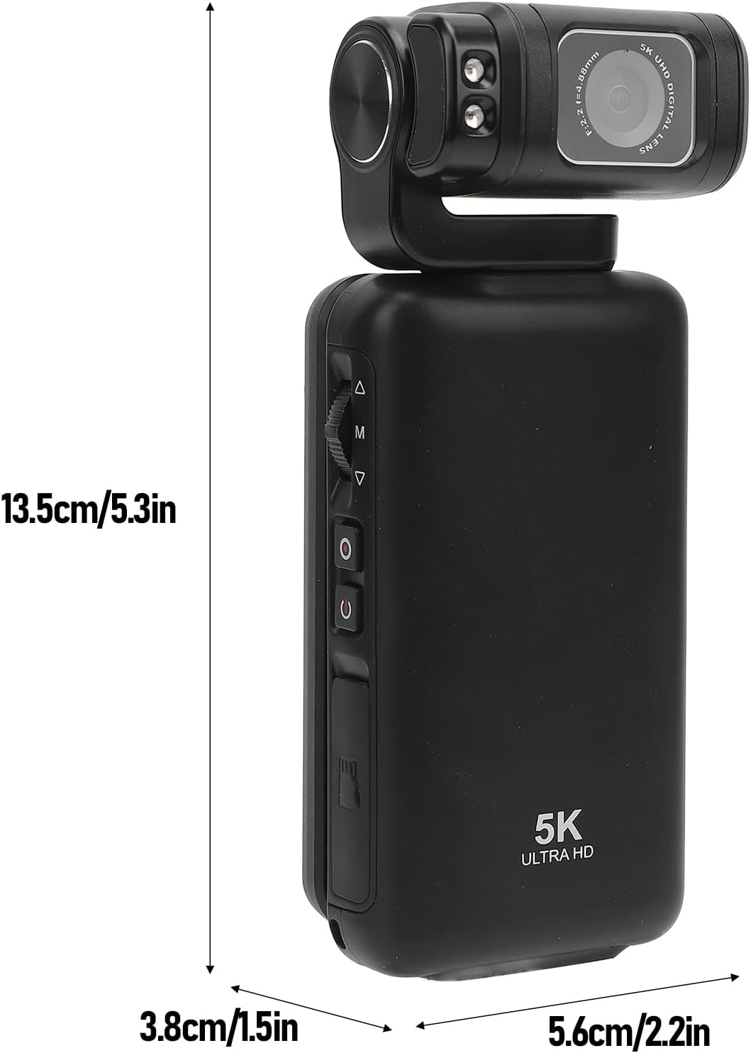 Sanpyl 5K Video Camera Camcorder, Handheld Camcorder with 2.5in CMOS and 30fps Video, 10X Digital Zoom, 3.5in Rotatable Touchscreen, 3250mAh Battery, Digital Camera for Photography