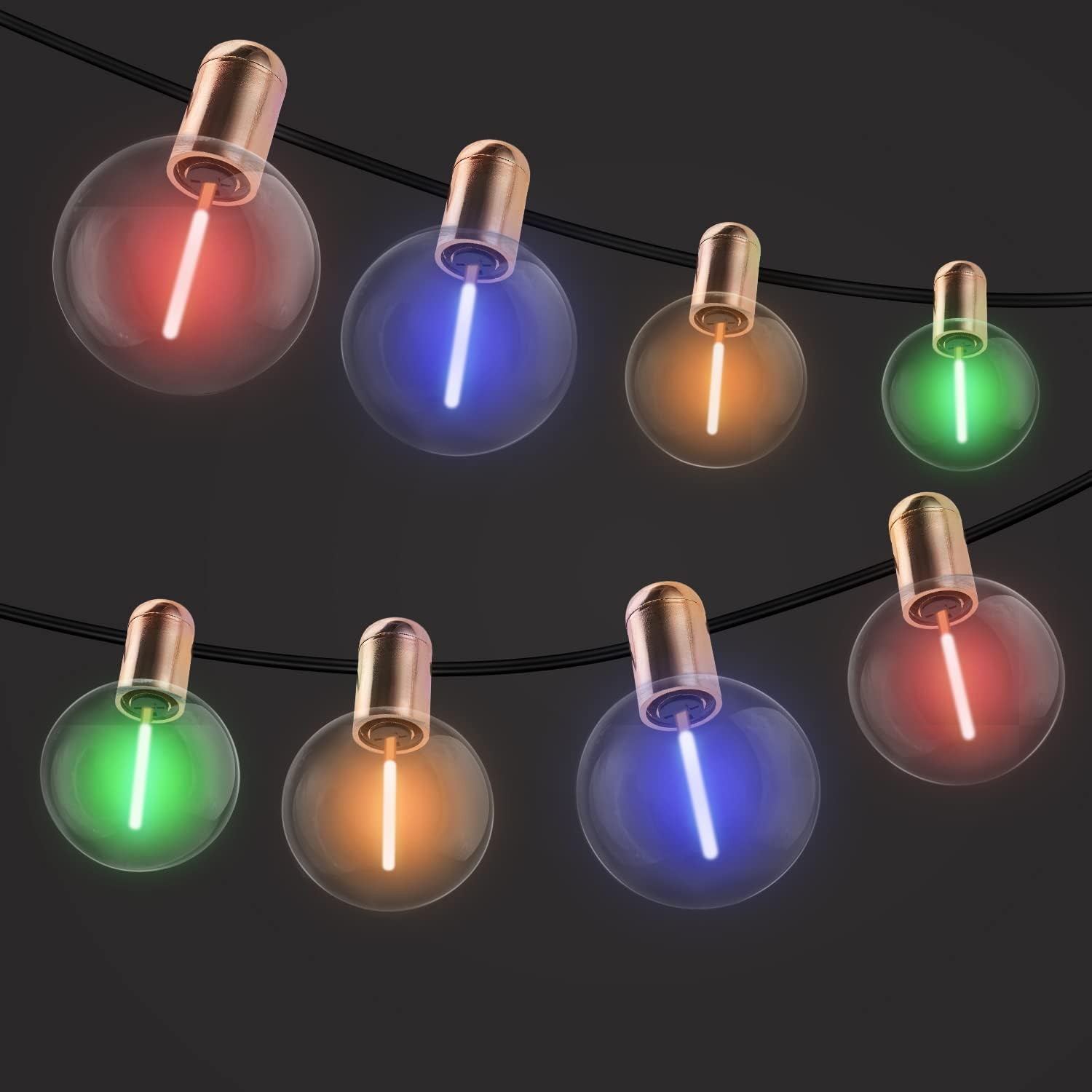 LANOVA 24FT String Lights Multicolor 20 Bulbs, String Lights Indoor Dimmable with Remote, Colored Lights for Party, Christmas Decorations, Wedding, Holiday, Party, Home