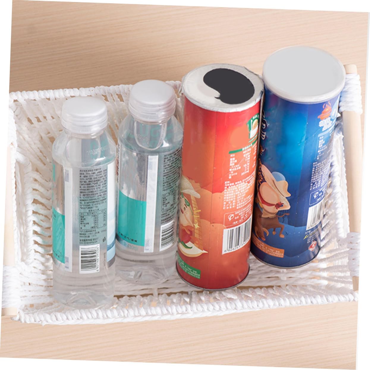 Rattan Storage Basket Paper Rope Woven Basket Decorative Desktop Organizer for Home Decor