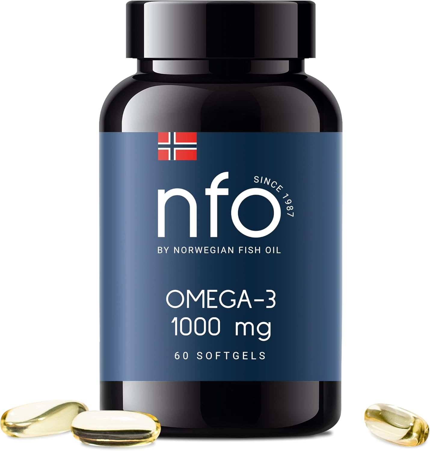 NFO OMEGA 3 1000 mg [60 Kapseln] Norwegisches Fischöl bildet EPA und