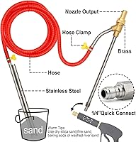 Vista 4 de Pressure Washer Sandblasting Kit, 5000 PSI Wet Sandblaster Attachment, Power Washer Sandblasting with Replacement Ceramics Nozzle, 1/4 Inch Quick