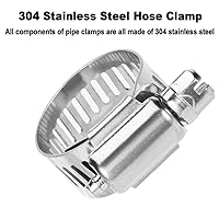 Vista 6 de Da by 2 accesorios de púas en T de latón de 1/2" (12.5 mm) para manguera de identificación de 0.492 in, 6 abrazaderas de tubo de acero inoxidable