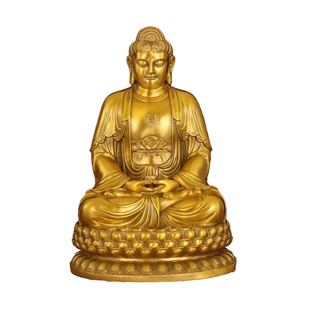Posąg Buddy do wnętrz mosiężny Zen Dom Posąg Buddy Ozdoby Biuro Salon Wejście Dekoracyjne Ozdoby Medytująca Figurka Buddy Rzeźba