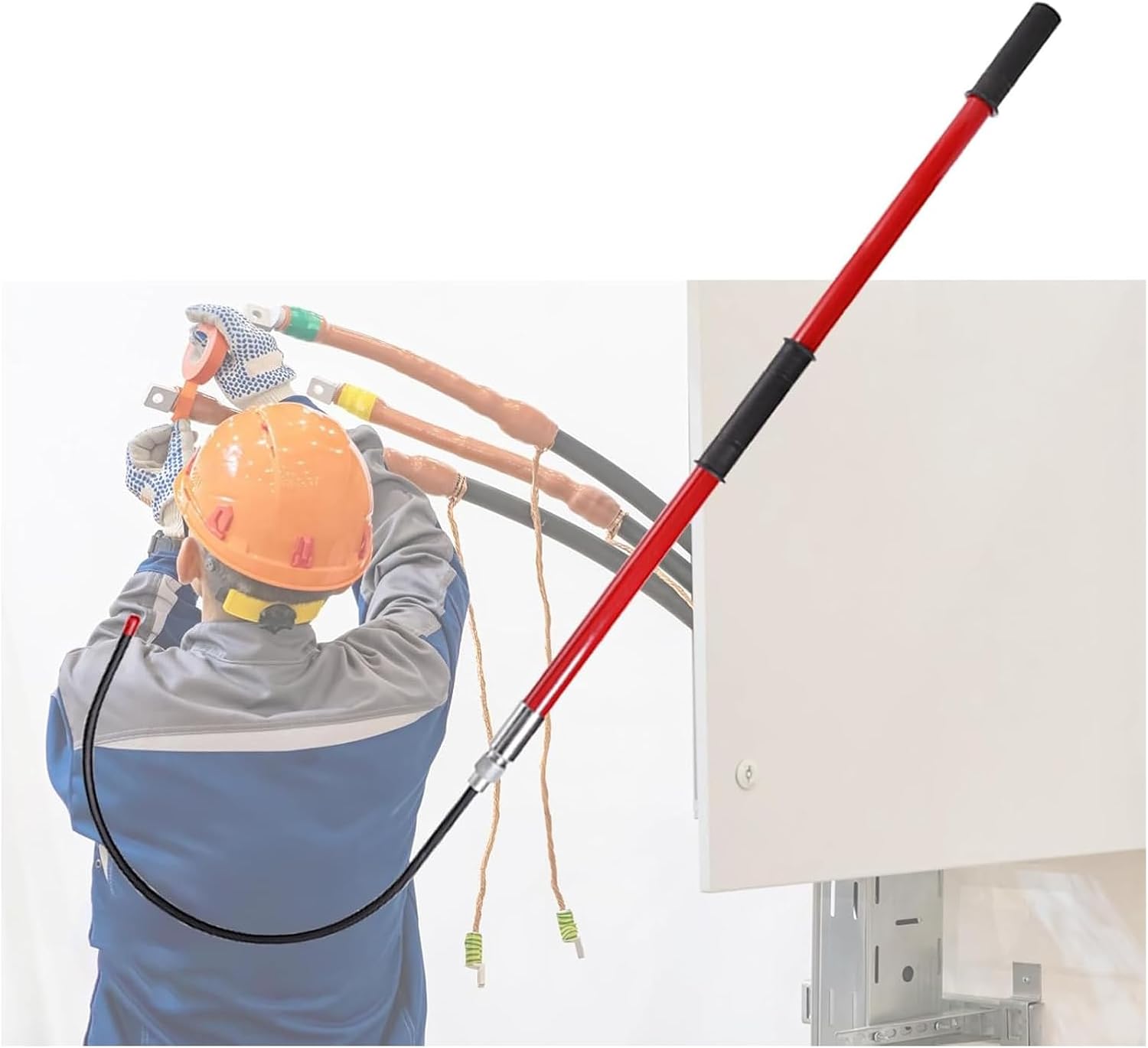 High Voltage Life-Saving Rods with Fiberglass Handle,Insulated Stick Rescue Hook 3 Feet 5ft 6 Ft 10 Foot, Electrical Safety Rescue Hooks for New Energy Vehicle Repai(Size:1m/39.4in/3.3ft,Color:Yellow)