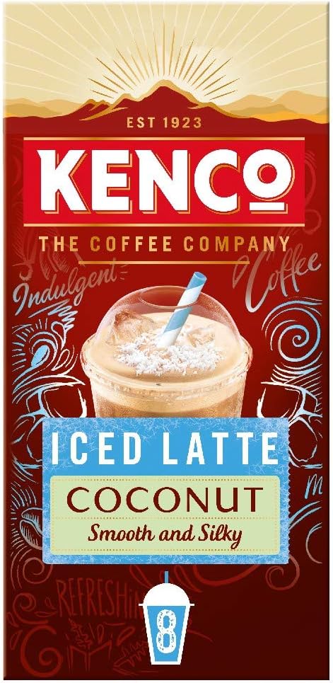Kenco Iced Latte Coconut Instant Coffee Sachets (8 Sachets x 5 pack , Total 40 Sachets)