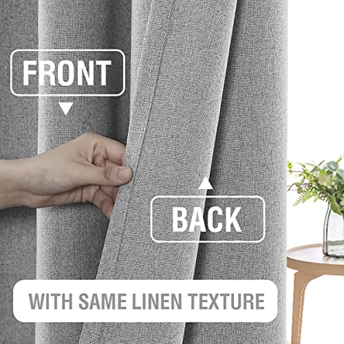 H.VERSAILTEX 100% Blackout Linen Curtains, Thermal Curtains for Living Room & Bedroom, Textured Burlap Curtains with Double Face Linen, Grommet Top, Heather Grey, 52 x 96 Inch, 2 Panels by H.VERSAILTEX - Image 6