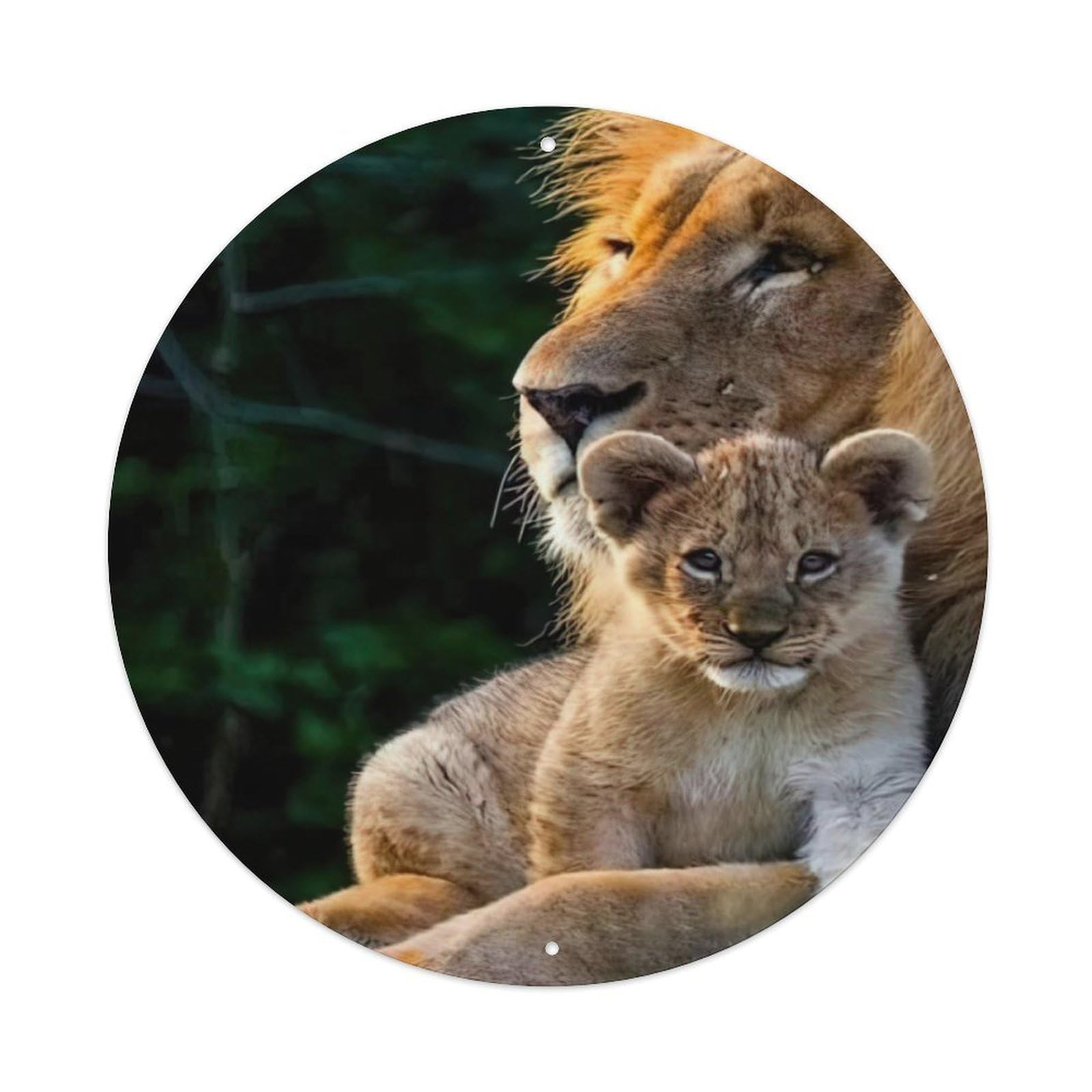 Arctic Animals Lion And Its Cub Vintage Metal Tin Sign Plaque Wall Decor for Cafe, Club Bar, Office, Garden Metal Poster 8x8Inch
