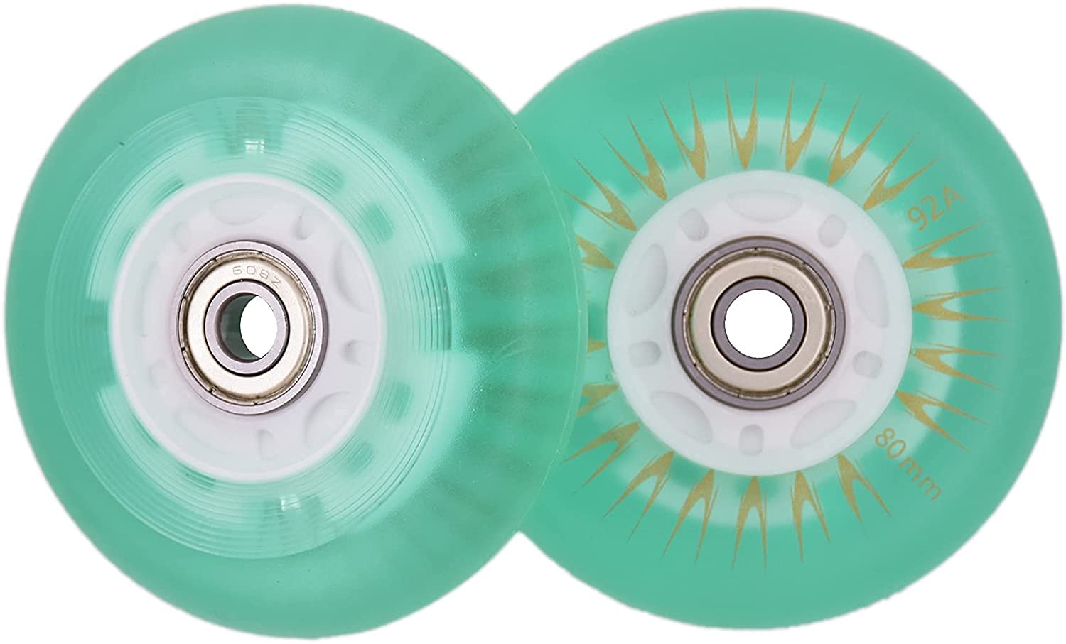 SSCYHT4 Pack Light Up Inline Skate Wheels, LED Roller Skate Wheels, LED Flash Flashing Replacement Wheel with Bearings for Kids & Teens