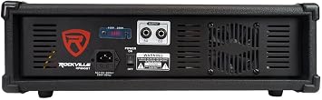 Rockville RPM45BT 1800W 4-Channel Powered Mixer/Amplifier, Bluetooth, EQ | 1800W Peak / 450W RMS, Echo/Delay Effects, USB Playback, Phantom Power, 4 XLR Inputs, Remote, Wood Cabinet, AUX Input