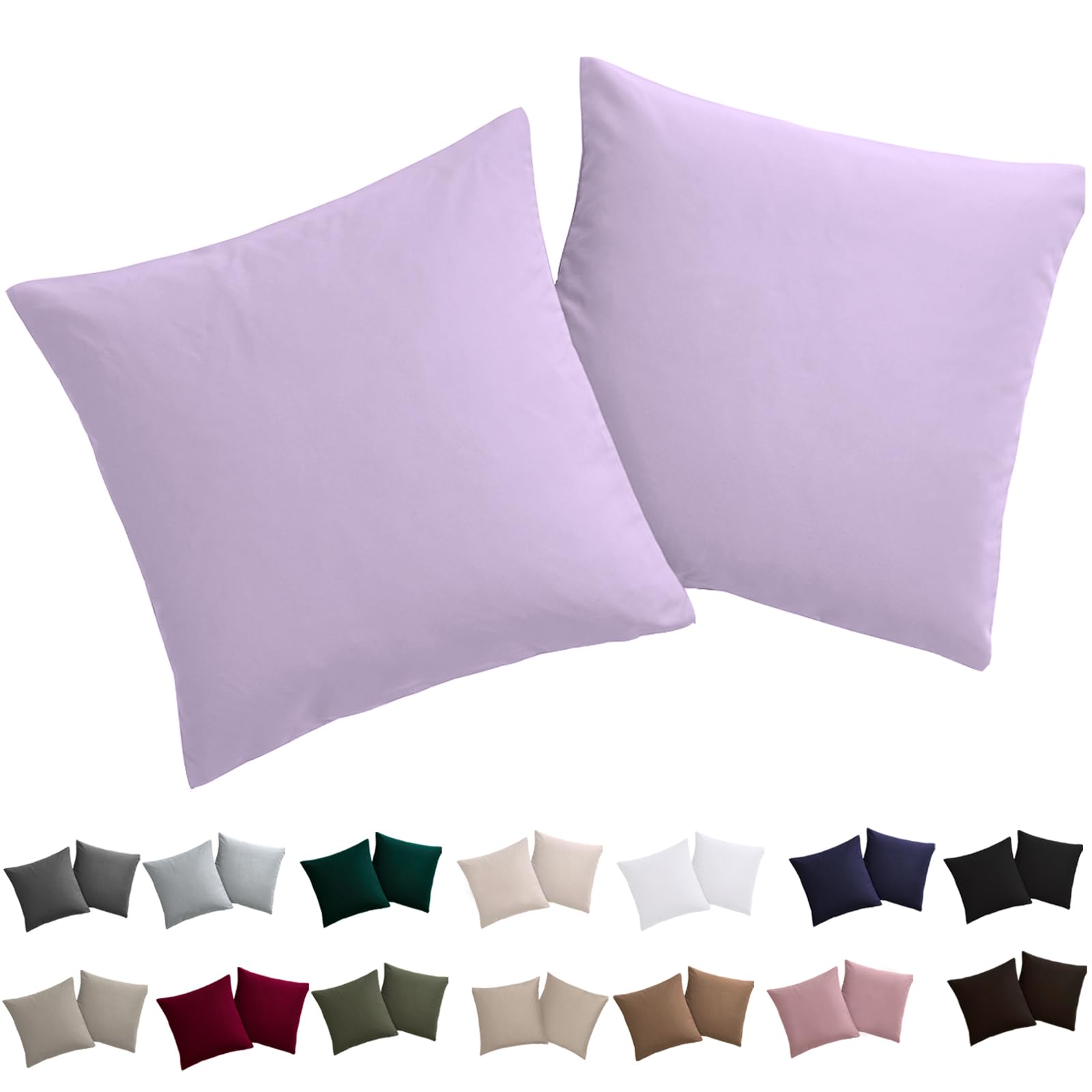 Soifox 2er Set Kissenbezug Mikrofaser weich und angenehm bügelfrei & knitterfrei