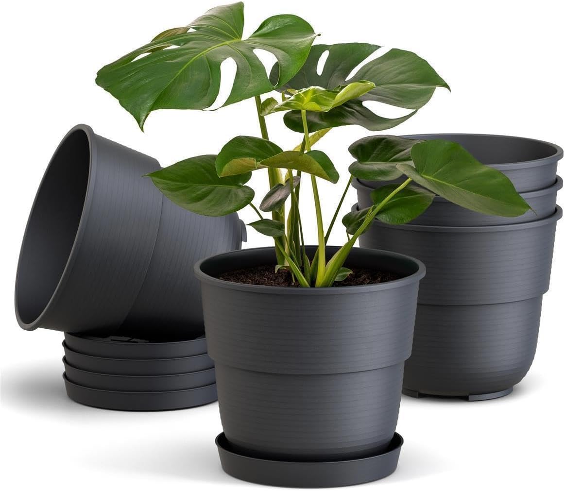 ideastation Blumentopf Set 6 x 12 cm anthrazit bruchsichere