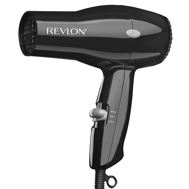 Revlon Compact Hair Dryer 1875W Lightweight Design Perfect for Travel Black