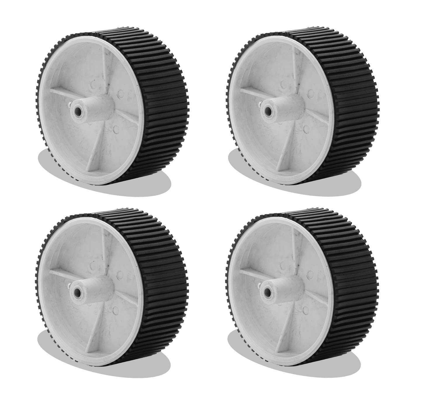 Robocraze W-10x4 10 X 4 Cm Robot Wheels, Tyres for 6 mm Shaft Geared Dc Motor - 4 Pieces