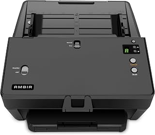 AMBIR nScan DS1060-AS 60 ppm High-Speed Document, Card and Passport Scanner, 9 Programmable scan Modes, Supports-Color, Black/White & Grayscale, Versatile, Double-Sided scanning, USB, Windows ONLY