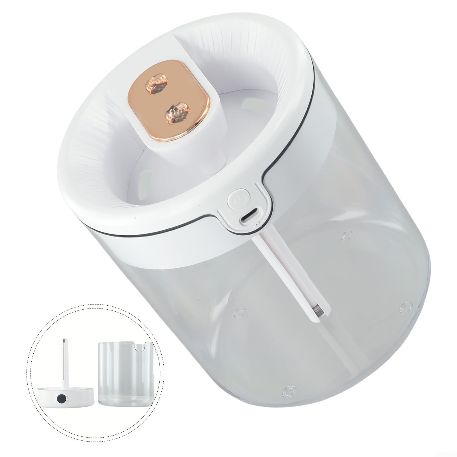 Humidificador de aire de doble boquilla con monitoreo de humedad en tiempo real con humidificadores de escritorio de gran capacidad de 2 L, humidificador silencioso, humidificador de