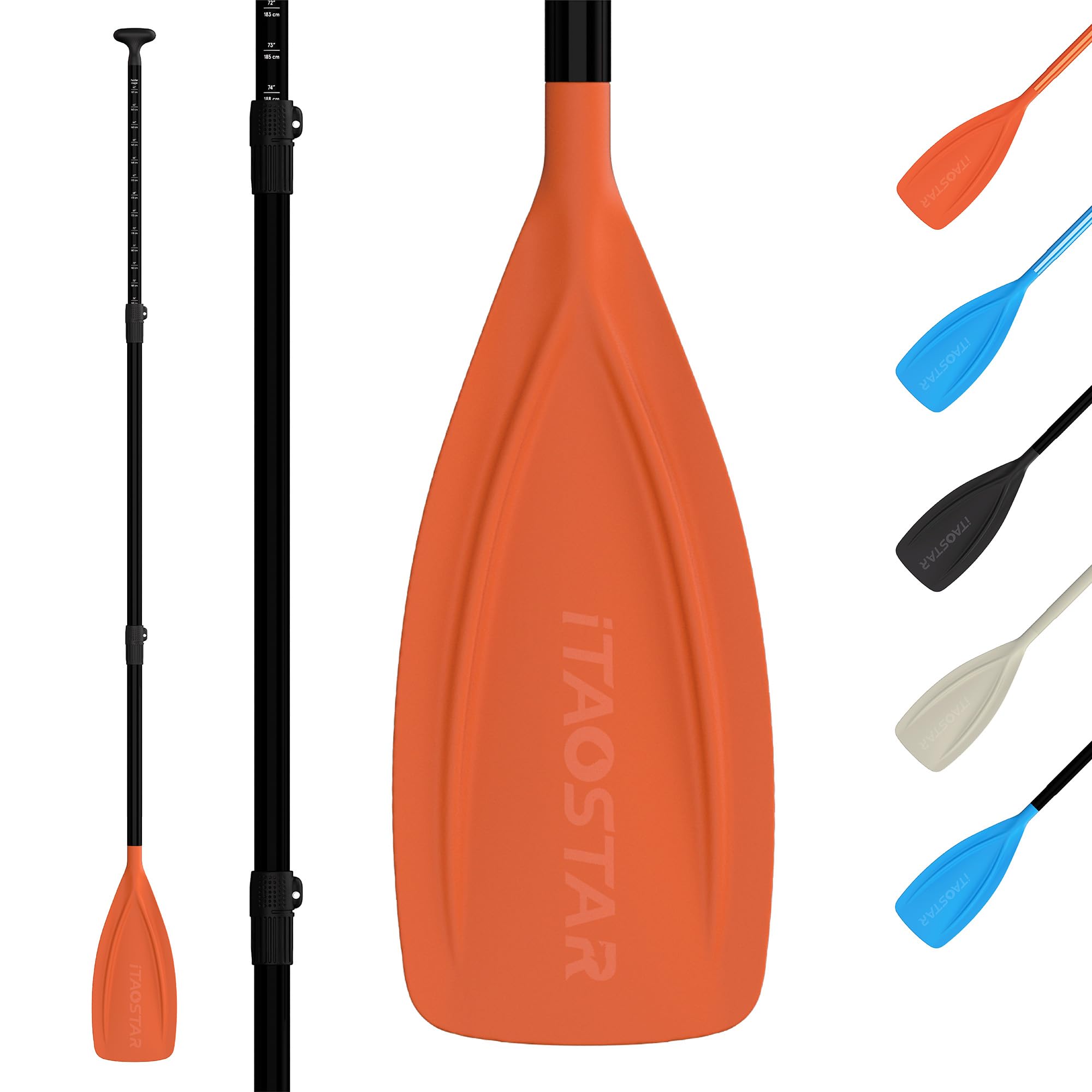 iTAOSTAR Paddle Board Paddle Detachable, Stand Up Paddle for Adults with Double Locks, Kayak Paddle Adjustable with Glass Fiber Blade, Floating Paddle Board Oar with Lightweight