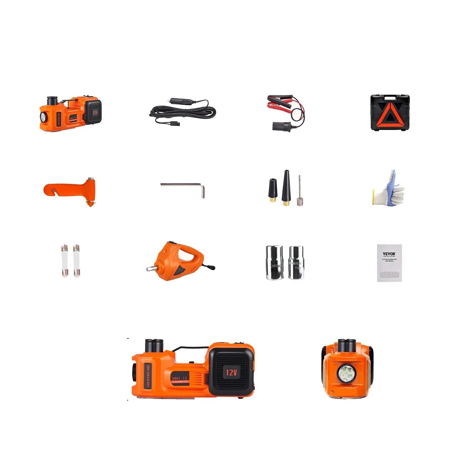 Khfgdhg 5T With Wrench Electric Car Jack 3/5 Ton Scissor/Hydraulic Jack 12V Electric Automatic Jack Portable Car Jack For Truck Tire Change(5T With Wrench)