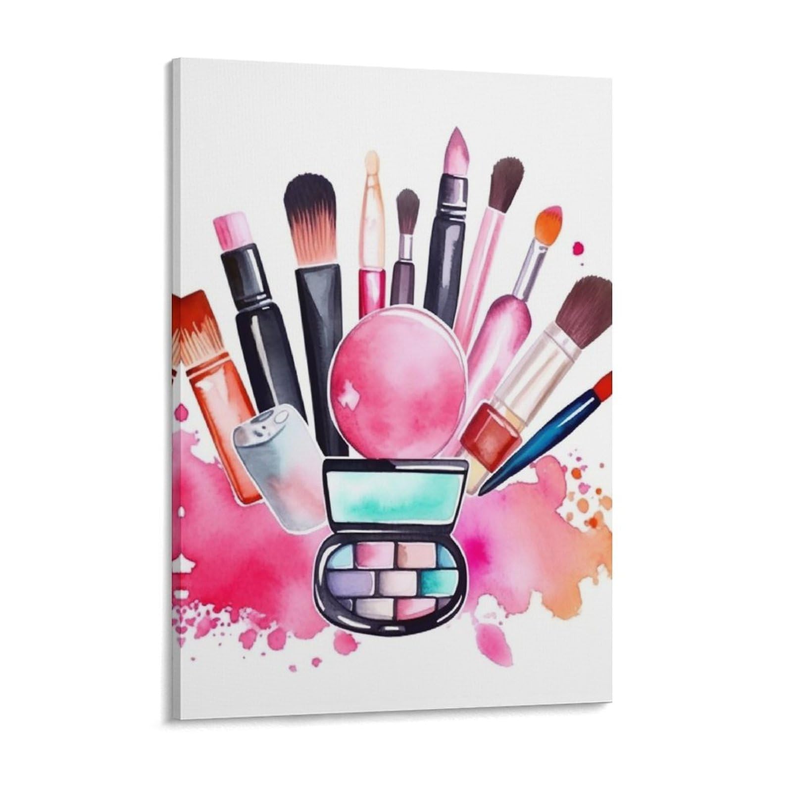 NTVOWPZO Watercolor Cosmetic Canvas Wall Art for Bedroom 12x16inch Canvas Prints Artwork for Walls Modern Picture Artwork Painting for Living Room Aesthetic Wall Paintings for Bathroom Kitchen Office