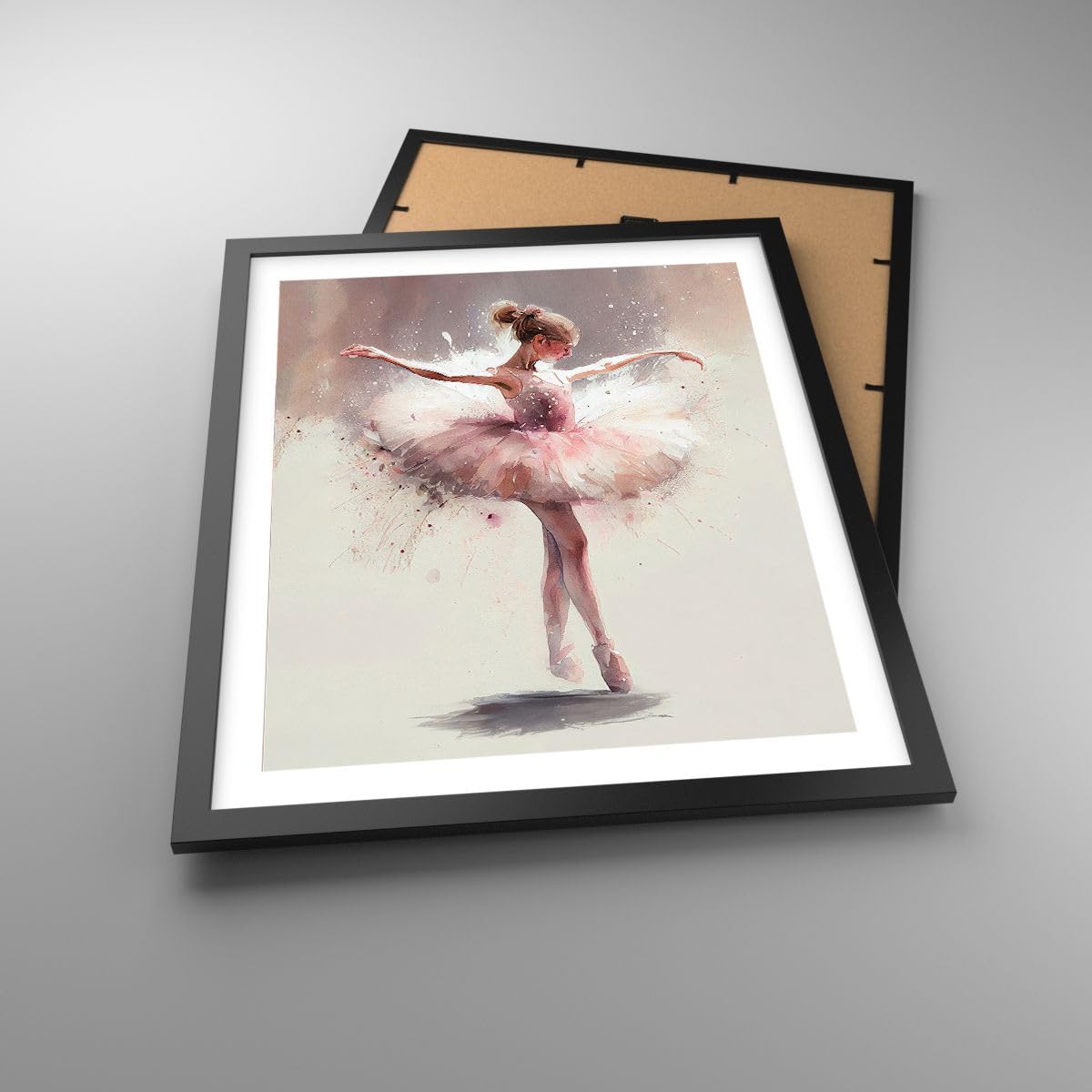ARTTOR Poster De Pared Bailarina Danza Mujer Póster Marco Negro