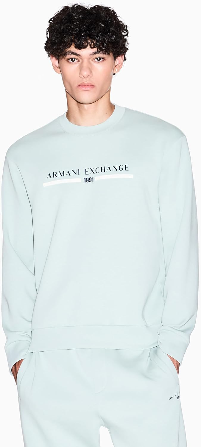 Armani Exchange mens Center Chest Logo Crewneck - Image 4