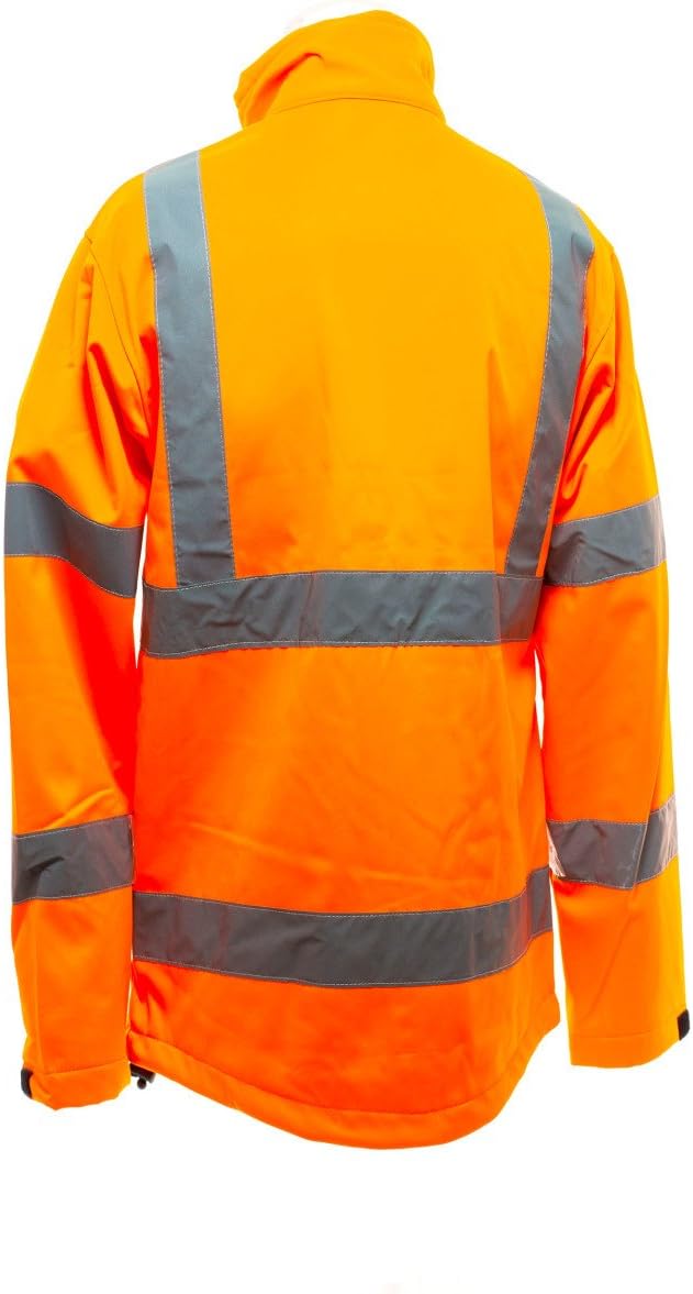 Yoko Men's Hi-Vis Visibility Softshell Jacket Safety Work Orange Medium