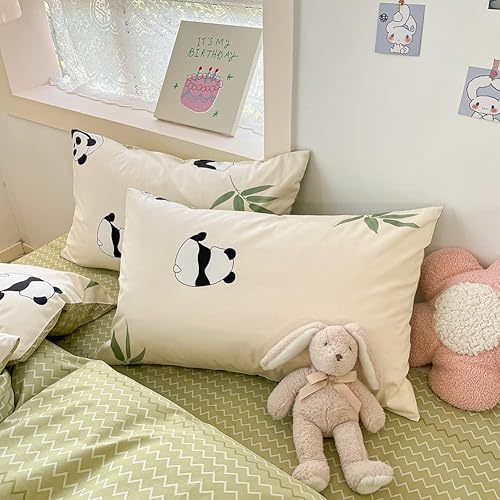 Miniatura 6 de BlueBlue Panda - Juego de funda de edredón para niños, tamaño individual, 100% algodón, para niños, niñas, adolescentes, dibujos animados, panda