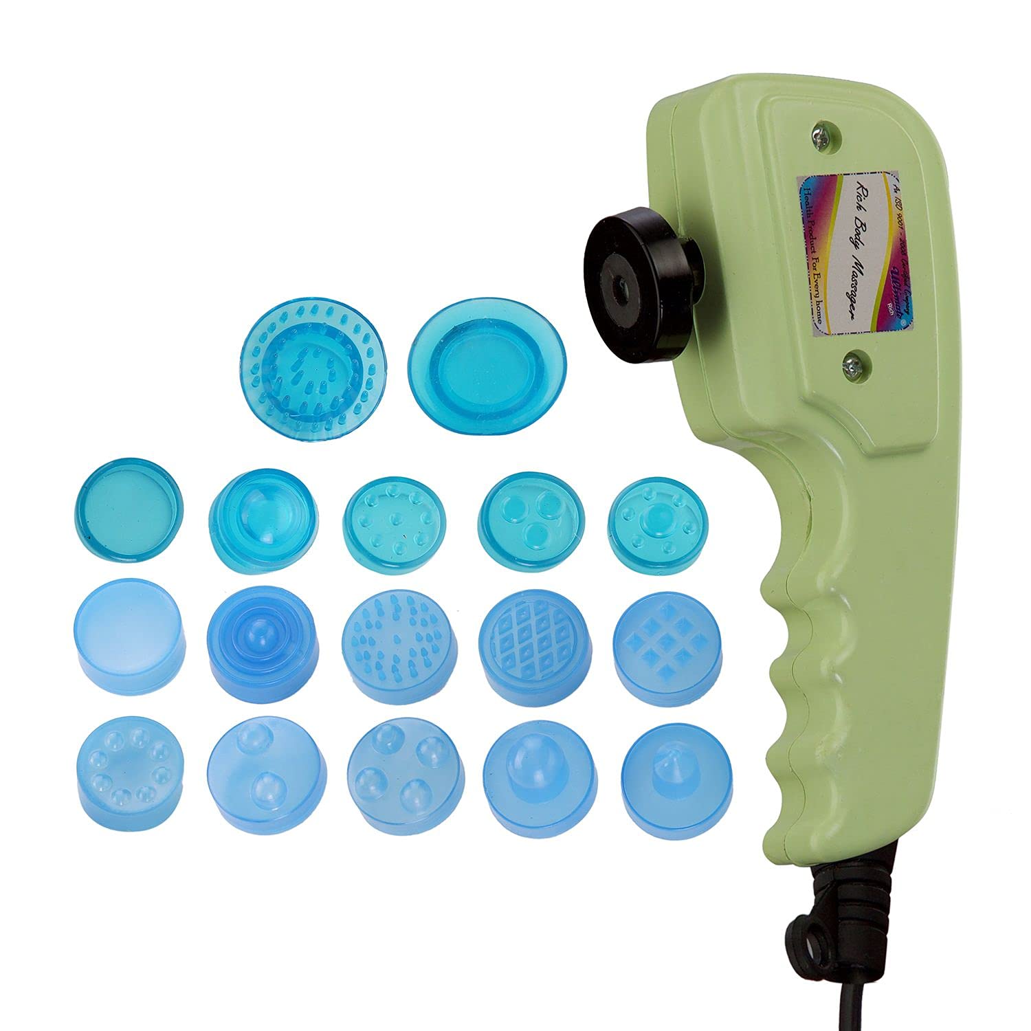 CRESCENT Ultimate Rich 18-in-1 Quick Relief Magnetic Full Body Electric Massager with 18 Applicator and 2 Speed Setting (Mild, Strong), Green